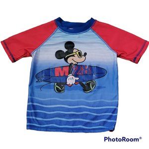 Disney Mickey Mouse Rashguard Swim Top UPF 50+ Size 5T Unisex NEW
